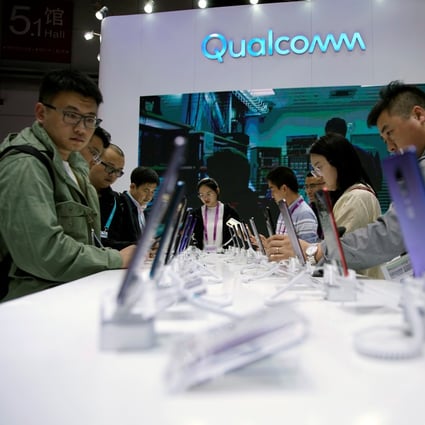 A Qualcomm sign is seen at the second China International Import Expo (CIIE) in Shanghai, China on November 6, 2019. Photo: Reuters