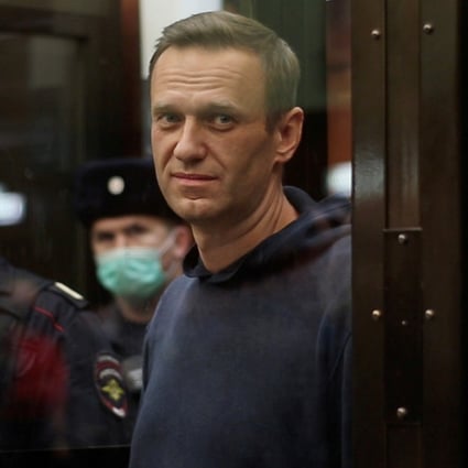 Alexei Navalny at a court in Moscow. Photo: Reuters