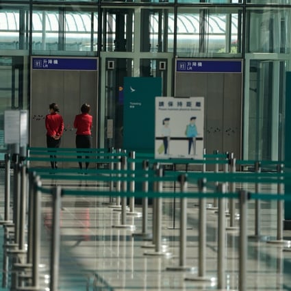 Passengers are conspicuous by their absence at Hong Kong airport on January 31. Photo: Felix Wong