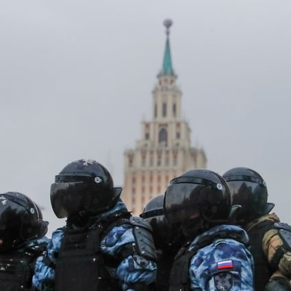 Russian law enforcement officers in Moscow. Photo: Reuters
