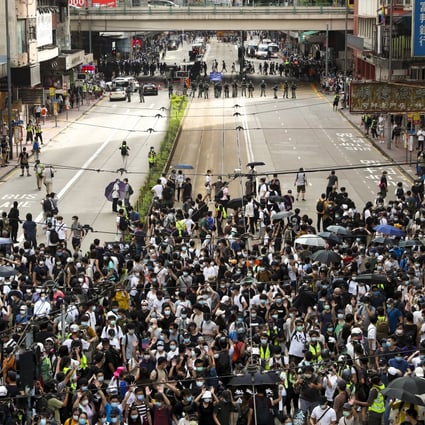 There were mass protests in Hong Kong on July 1 last year against the imposition of the Beijing-decreed national security law a day earlier. Photo: Sam Tsang