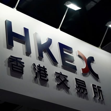 Stock Exchange of Hong Kong (HKEX) signage in Beijing. Photo: Reuters