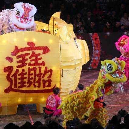A lion dance performance is traditionally part of the annual Lunar New Year night parade, cancelled this year due to the pandemic. Photo: Edmond So