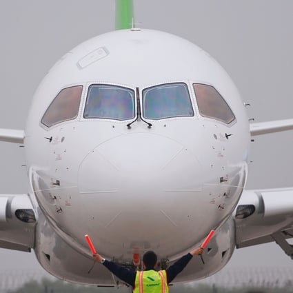 The home-grown Chinese C919 passenger jet was an aviation milestone but China was hoping to accelerate development of its engine technology with a Ukrainian acquisition. Photo: AFP