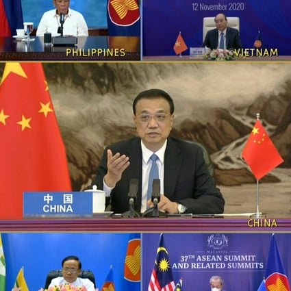 China's Premier Li Keqiang (centre) addresses Southeast Asian leaders at the Asean-China summit in November last year. Photo: AFP