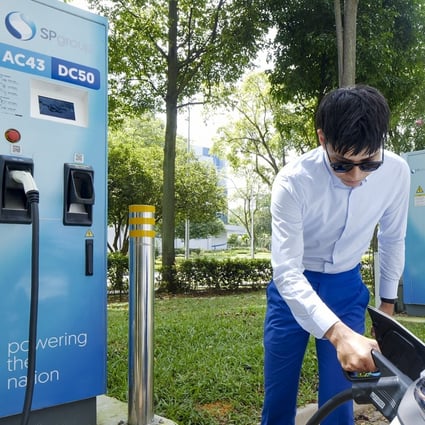 SP Group has 276 EV charging points installed across Singapore and plans to ramp up installation when EV adoption picks up in the city state. Photo: Handout