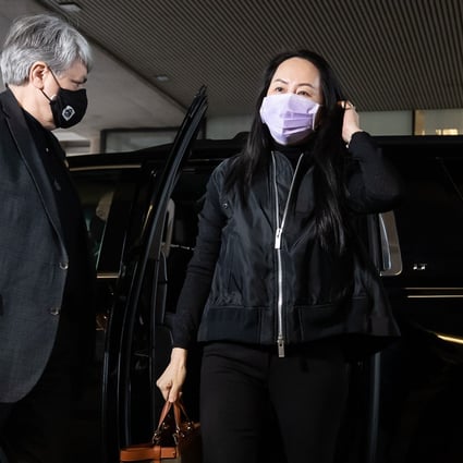 Meng Wanzhou, chief financial officer of Huawei Technologies, arrives at the Supreme Court of British Columbia in Vancouver on January 29. Photo: Bloomberg