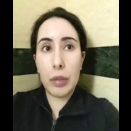 An image taken from video in an unknown location shows Sheikha Latifa bint Mohammed Al Maktoum of Dubai speaking into a mobile phone camera. Photo: AP