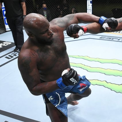 Derrick Lewis and Curtis Blaydes trade punches in their heavyweight main event during UFC Fight Night event at UFC Apex on February 20, 2021 in Las Vegas, Nevada. Photos: Chris Unger/Zuffa LLC