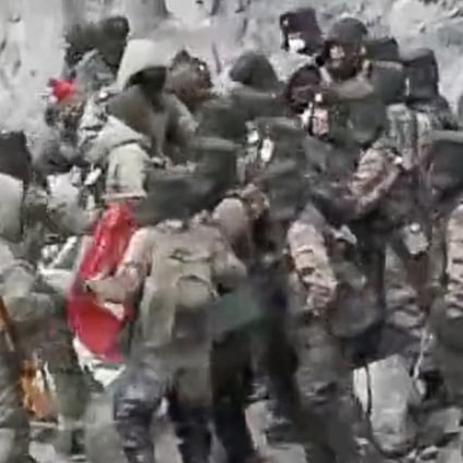A still from a video, apparently released by China’s military, showing the brutal clash between Chinese and Indian troops in June last year. Photo: Handout