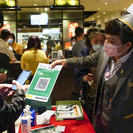 The government’s “Leave Home Safe” app, to help find people in the event of possible exposure to infection, has upset Hong Kong restaurant operators. Photo: Sam Tsang