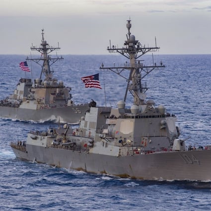The USS Sterett and USS John S. McCain are part of US carrier strike groups conducting operations in the Indo-Pacific in support of maritime security operations. Photo: US Navy