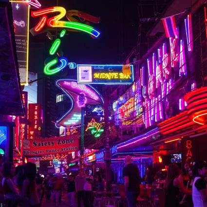 Soi Cowboy street in the Sukhumvit district of Bangkok, where much of the city’s nightlife is concentrated. Photo: Getty Images