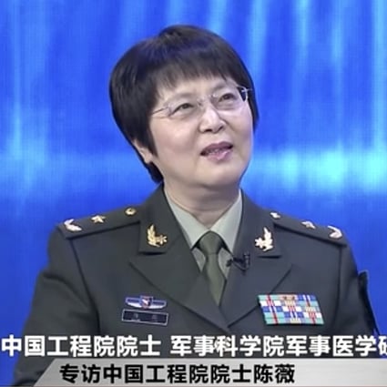 Military medical scientist Chen Wei says Chinese researchers are tracking the effectiveness of vaccines against mutations of the coronavirus. Photo: CCTV