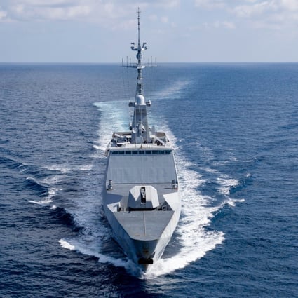 The French frigate Surcouf is taking part in France’s annual Jeanne d’Arc operations in the South China Sea. Photo: Twitter