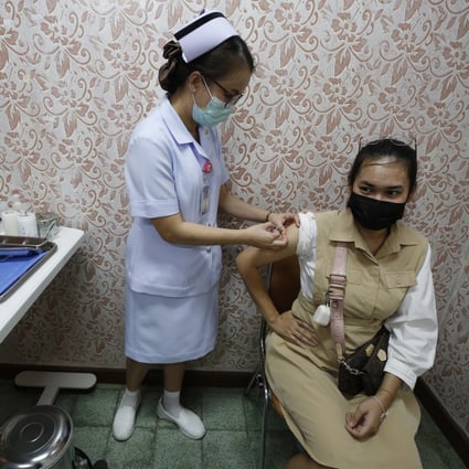 A health care worker practises administering a vaccine during preparations for Thailand’s Covid-19 vaccination drive at Rajavithi Hospital in Bangkok earlier this month. Photo: EPA