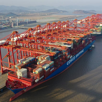 China’s exports grew 22.2 per cent in combined figures for January and February compared to a year earlier. Photo: Xinhua