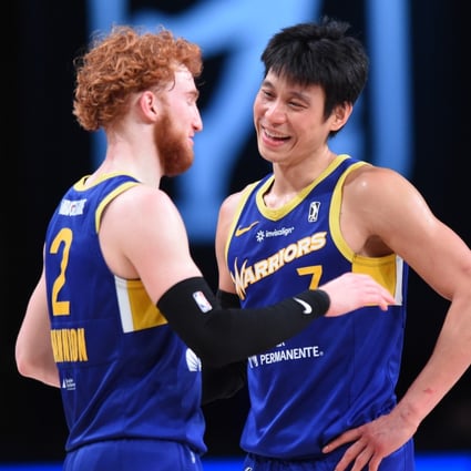 Jeremy Lin playing for the NBA G League’s Santa Cruz Warriors with Nico Mannion, who has since been called up by the Golden State Warriors. Photo: Juan Ocampo/NBAE via Getty Images