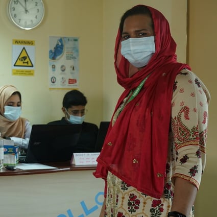Aqsa Shaikh at the coronavirus vaccination centre she heads in New Delhi, India. She fears the vaccination process may deter transgender people, many of whom are fearful of being discriminated against. Photo: Adnan Bhat
