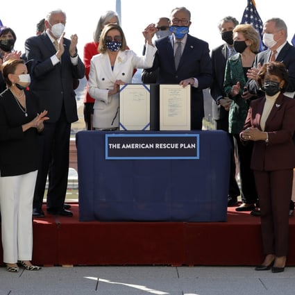 The American Rescue Plan includes US$1,400 direct payments for middle-class Americans, an extension of unemployment benefits, funding for state and local governments hit hard by the coronavirus pandemic as well as money to fund the roll out of vaccines. Photo: TNS