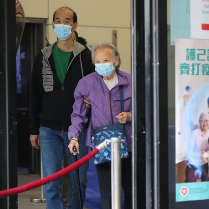 People leaving a vaccination facility at Hong Kong’s Kwun Chung Sport Centre after getting a Sinovac jab. Photo: May Tse