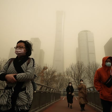 Central Beijing during Monday’s heavy dust storm. Photo: Simon Song