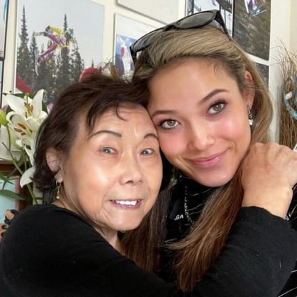 Chinese skier Eileen Gu Ailing with her grandmother, Guo Zhenseng, at their home in San Francisco, California in 2021. Photo: Instagram/Eileen Gu