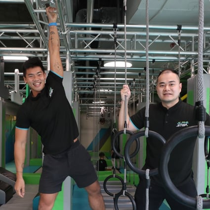 AlphaStep’s Calvin Au Yeung and Dennis Chan are hoping to get Hong Kong kids into physical activity as they are failing globally right now. Photo: Xiaomei Chen