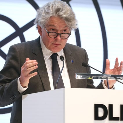 European Industry Commissioner Thierry Breton speaks at a panel discussion during the Digital Life Design (DLD) innovation conference in Munich, Germany, on January 19, 2020. Photo: DPA