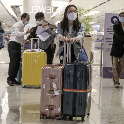 Travellers are seen at Singapore’s Changi Airport. The city state is restricting arrivals from India and has extended its mandatory two-week quarantine period by another week. Photo: EPA-EFE