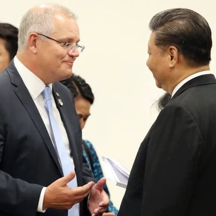 Australian Prime Minister Scott Morrison met with China’s President Xi Jinping during the G20 Summit in Osaka, Japan in October. Picture: Adam Taylor/Prime Minister‘s Office