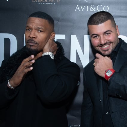 Jamie Foxx (left) and Avi Hiaeve at the Avi & Co and Manhattan Magazine “Celebration of Rare Gems” in February 2020 in New York. Photo: Getty Images for Manhattan Magazine