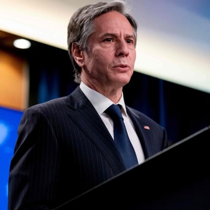 US Secretary of State Antony Blinken discussing the 2020 Report on International Religious Freedom at the State Department in Washington on Wednesday. Photo: AFP