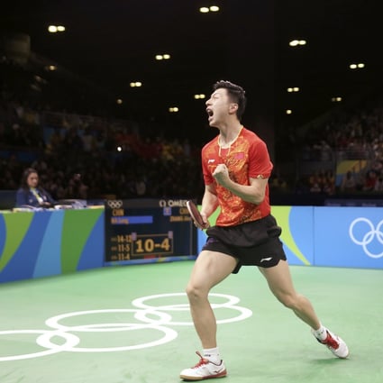 China’s Ma Long celebrates winning the table tennis men’s singles gold at the Rio Olympics. Photo: Reuters