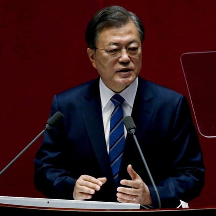 South Korean President Moon Jae-in is under pressure from Washington to change his stance towards the Quadrilateral Alliance. Photo: Reuters
