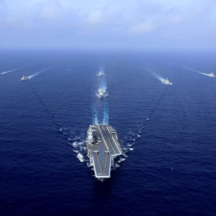China’s aircraft carrier, the Liaoning, takes part in military exercises. Photo: AFP