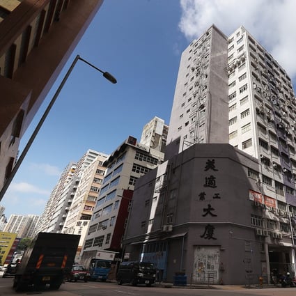 The Mai Sik Industrial Building in Kwai Chung. Old industrial properties, though fire-prone, are sought after for their redevelopment potential. Photo: Edward Wong