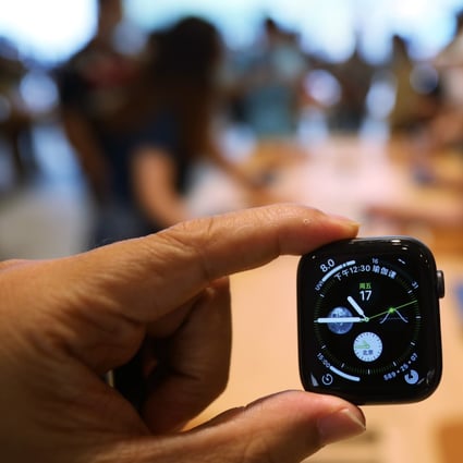 An Apple watch is pictured at the new Apple flagship store at Sanlitun in Beijing, China, July 17, 2020. Photo: SCMP/Simon Song