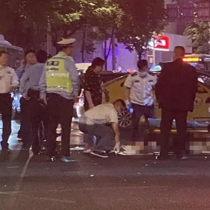 Emergency workers attend the scene of the attack in Nanjing on Saturday night. Photo: Weibo
