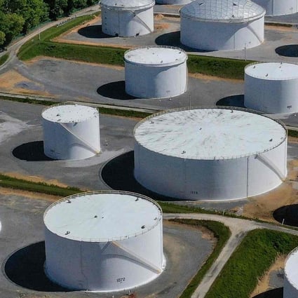 Fuel holding tanks are seen at Colonial Pipeline's Dorsey Junction Station in Woodbine, Maryland, in May. Photo: AFP