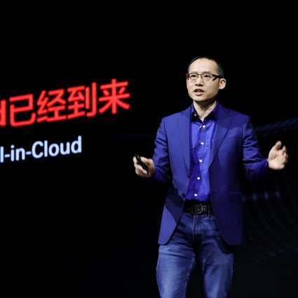 Jeff Zhang, president of Alibaba Cloud, speaks at the Alibaba cloud summit in Beijing, Mar 21, 2019. Photo: Handout