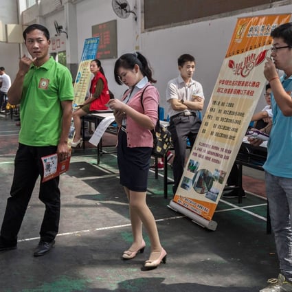 China’s urban jobless rate fell to a two-year low of 5 per cent in May, but the unemployment rate for recent graduates of high school and college was more than double that figure. Photo: Getty Images