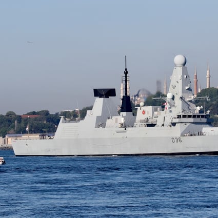 The British Royal Navy’s HMS Defender arrives in Istanbul. Photo: Reuters