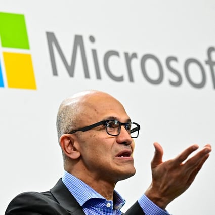 Microsoft CEO Satya Narayana Nadella, pictured here on February 27, 2019, is credited with turning the company around with a renewed focus on cloud, mobile computing and artificial intelligence. Photo: AFP
