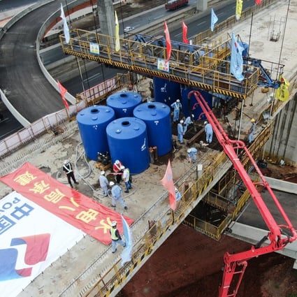 Construction at the Chinese-funded Jakarta-Bandung High Speed Railway in Indonesia. Photo: Xinhua