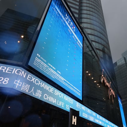 Morning trading on the city’s stock exchange was also halted during Black Rainstorm Warning Signal in Central. Photo: Dickson Lee