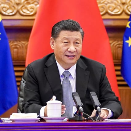 The call between China’s Xi Jinping and counterparts Angela Merkel of Germany and France’s Emmanuel Macron came as concern about China’s human rights record and coercive economic practices pervades both Brussels’ institutions and member states. Photo: Xinhua