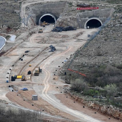 A section of a highway connecting the Montenegrin city of Bar to Serbia under construction in 2019, financed by the Exim Bank of China. The Montenegrin finance minister said US and French banks had agreed to refinance the debt the country faces in paying back the loan. Photo: AFP