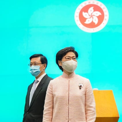 Hong Kong leader Carrie Lam (right) and her deputy, former security chief John Lee. Photo: Winson Wong