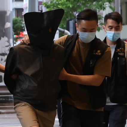 One of the five suspects arrested by national security police on Monday. Photo: May Tse